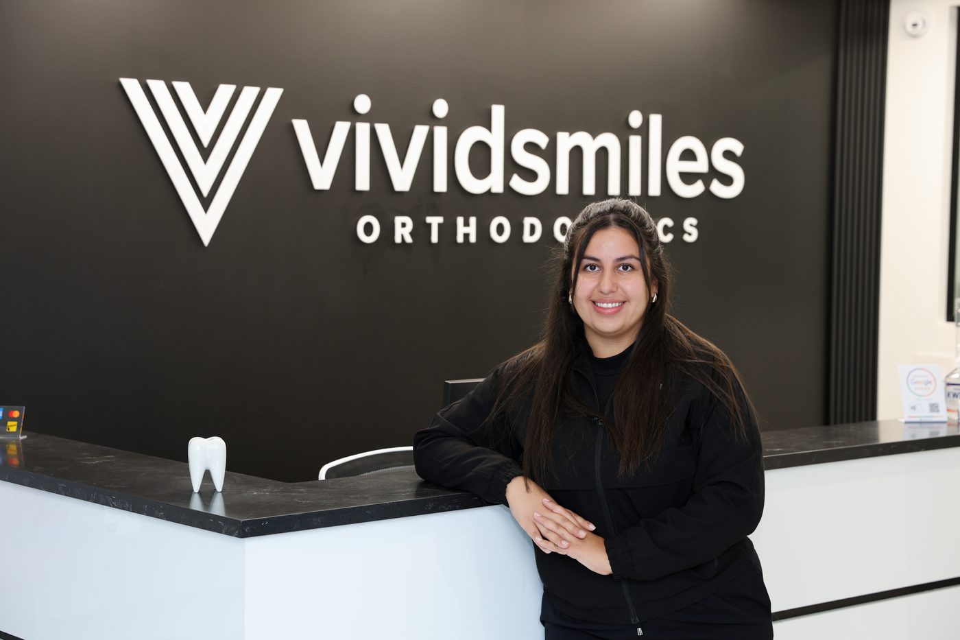 A warm welcome at the Vivid Smiles front desk